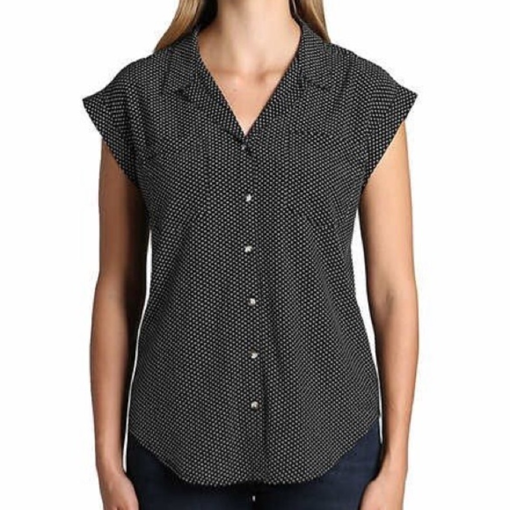 JACHS Girlfriend NWT Black & White Hearts Blouse